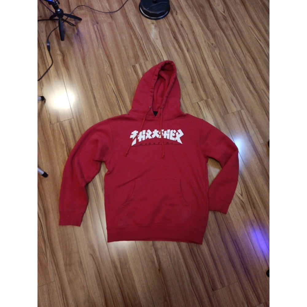 Thrasher‎ Hoodie Mens Small Red Skateboard Skate Mag Japanese Graphic Streetwear